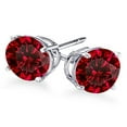 thumbnail image 1 of 4-Prong Round Cut Ruby Stud Earrings 1.50 ct. tw., 1 of 1