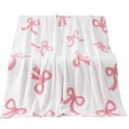 thumbnail image 2 of Throw Blanket,Bedding,50" X 60" Bed Throw Blanket Bow Pattern Throw Blanket for Home Decor and Gift Microfiber Blanket Bow Blanket Plush Bedding Soft Cozy Throw B,Throw Blanket For Couch, 2 of 4
