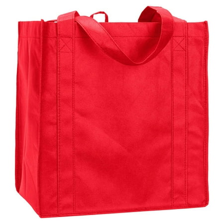- UltraClub Non Woven Reusable Shopping Handle Tote Bag, Red, One, Style, R3000