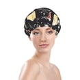 thumbnail image 3 of Kll Vegetable Quiche Pattern Shower Cap & Bath Cap For Women,Reversible Oversized Waterproof Shower Caps For All Hair Lengths,Elastic Reusable Bathing Hair Cap, 3 of 9