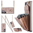 thumbnail image 3 of Cover for S23/S24/S25 Ultra Rings Stand Case with Card Slot Holder and Crossbody Belt Wallet Case, 3 of 13