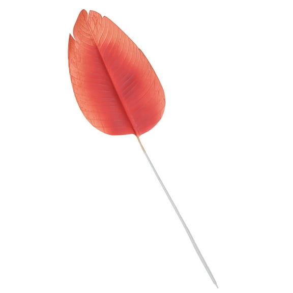 Masteelf Artificial Banana Leaf Lifelike Canna Leaves Plant Leaf Plant Adornment DIY Craft for Hawaiian Parties Wedding (Orange)