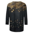 thumbnail image 4 of GA WEIHUA Clearance,3/4 Sleeve Tops for Women Trendy Crewneck Shirts Ladies Button Blouses Basic Graphic Sparkle Tees Loose Sequin Blouse Trendy Clothes(Black,Shirts L), 4 of 5