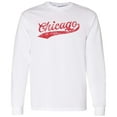 thumbnail image 2 of UGP Campus Apparel Chicago Baseball Script - Hometown Pride, Pitcher Long Sleeve T Shirt - Small - White, 2 of 6