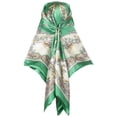 thumbnail image 6 of INSPIRE CHIC Women Floral Printed Square Scarves 35" Large Silk Feeling Satin Scarves Head Wrap Bandanas 90x90cm Green, 6 of 6