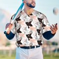 thumbnail image 5 of Rateoe Pigs Pattern Men’s Baseball Short Sleeve Polo Shirt, Midweight Men's Shirt Golf Shirt Polo Shirts Quick Dry Short-Medium, 5 of 7