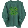 thumbnail image 4 of HXWCHs St Patrick's Day Themed Long Sleeve Pullover top Hoodless Sweatshirt for Women Loose Fit Casual Athletic Holiday Celebration Wear XL Green, 4 of 4