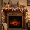 thumbnail image 7 of Christmas Artificial Flower Garland LED String Lights Floral Vine Hanging Decor Rose Lavender Wisteria Greenery Faux Plant Rattan Vine Bedroom Balcony Wedding Party Decoration Home Accent, 7 of 7
