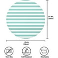 thumbnail image 4 of Light Green Stripes Round Placemats Washable Placemats Non-Slip Heat-Resistant Table Place Mats for Dining Kitchen Holiday Party Table 15.4"-1PCS Home Decor, 4 of 7