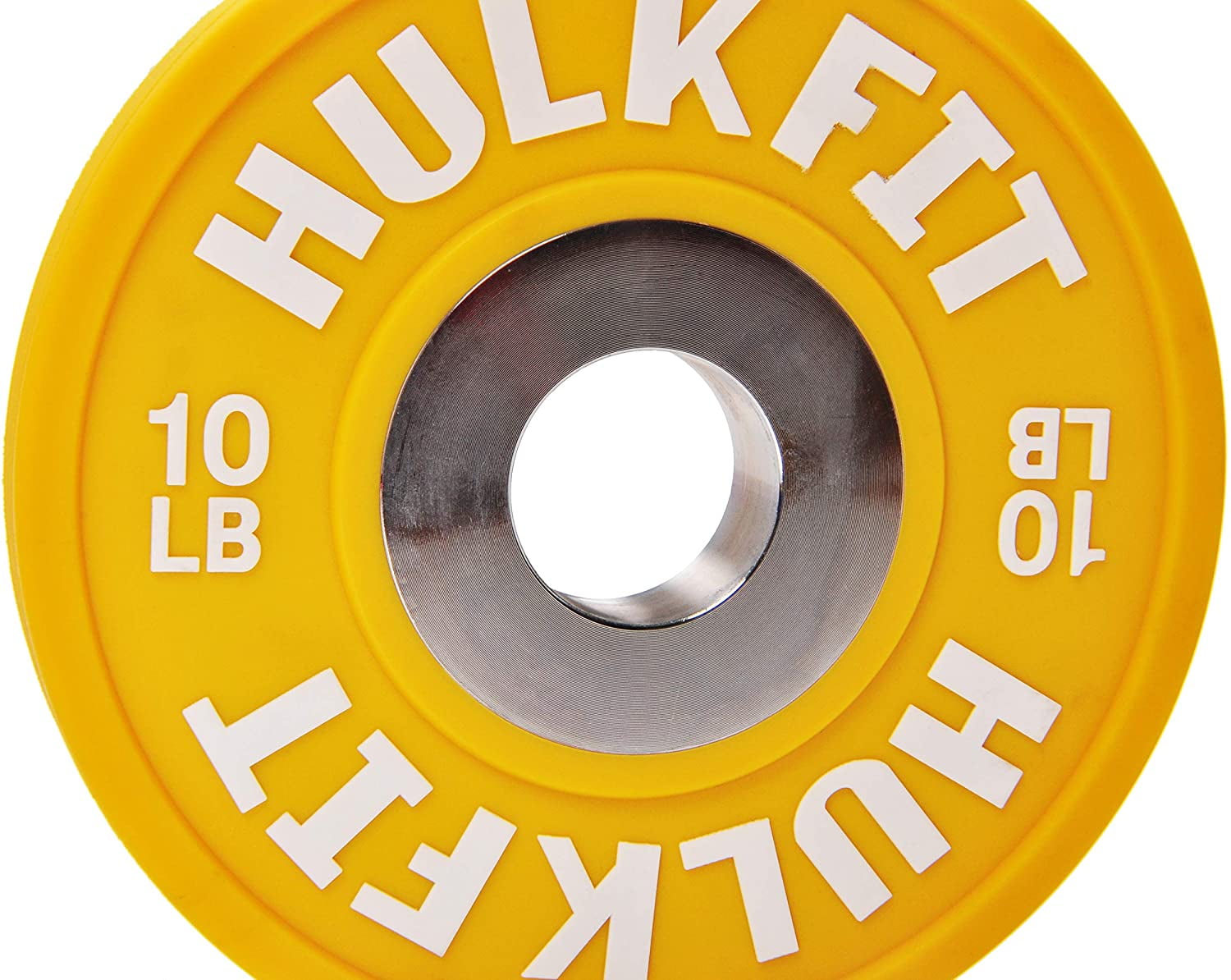 HulkFit Color Coded 2 inch Dumbbell Bumper Plate with Steel Hub, Single, 10 Pounds