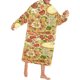 thumbnail image 2 of Albornoz de manta con mangas con estampado de pizza de fondo, 2 of 4