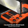 thumbnail image 5 of Phone Case for Samsung S24 Plus Case with Ring Magnetic Fits Wireless Charger, 2 in 1 Soft TPU and Hard PC Cover Samsung Galaxy S24 Plus Case Shockproof Rugged Green (Orange), 5 of 16