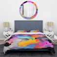 thumbnail image 3 of Designart "Paint Fusion in Pink and Blue II" Abstract Painting Bedding Covert Set - Abstract Colorful Modern Bed Set With 2 Shams, 3 of 5