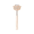 thumbnail image 3 of ANGARA Natural Diamond Halo Leaf Shank Engagement Ring in 14K Rose Gold for Women (Size-4.2mm| Color-H| Clarity-SI2) | April Birthstone, Anniversary, Jewelry Gift for Women | Natural Diamond Ring, 3 of 9