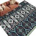 thumbnail image 3 of 6x9 Area Rugs, Black Teal Purple Southwestern Non-Skid Rubber Backing Large Rectangle Rugs - Living Room Bedroom Home Office, Modern Geometric Abstract Art Indoor Floor Mat Carpets Washable Rug, 3 of 9