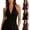 Black, variant on Tops of Women V-Neck Twist Knot Solid Color Halter Top Black Size L
