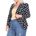 thumbnail image 2 of Women's Plus Size Casual Long Sleeves Open Front Polka Dot Blazer Jacket Made in USA, 2 of 5