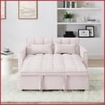 thumbnail image 2 of Modern Velvet 55.5-Inch 3-Position Convertible Sofa Bed for Living Room – Pink, 2 of 12
