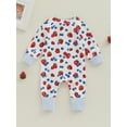 thumbnail image 4 of Canis Long Sleeve Strawberry/Flower Print Romper for Baby Girls/Boys, 4 of 8