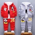 thumbnail image 2 of Nuevos productos de primavera y otoño, conjunto de ropa para niños, lindo abrigo con capucha de algodón de Mickey, camiseta y pantalones, conjunto de 3 uds, ropa deportiva informal para niños 18M Gao Jinjia LED, 2 of 2