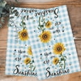 thumbnail image 4 of Sunflower Kitchen Towels Set of 4, Water Absorbent Dish Towel, Blue Plaid Farmhouse You Are My Sunshine Decorative Hand Towels - Quick Drying Cloth for Cooking Baking, 18x28 Inch, 4 of 8