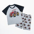 thumbnail image 2 of NOLDARES Toddler Baby Boy Summer Clothes 2T 3T 4T Print Short Sleeve T-shirts Tops + Drawstring Shorts Outfits(Black,7-8 Years), 2 of 9