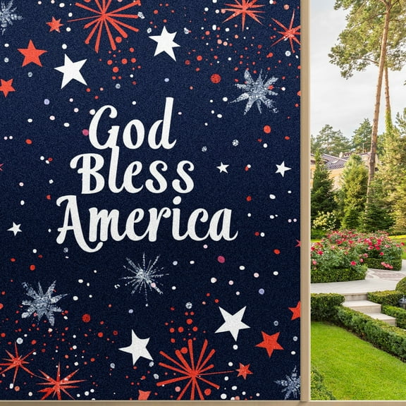 Static Cling Decorative Window Film Frosted Privacy Film Window Clings for Glass Windows No Glue Window Sticker for Bathroom Bedroom Office 4th Of July (6)