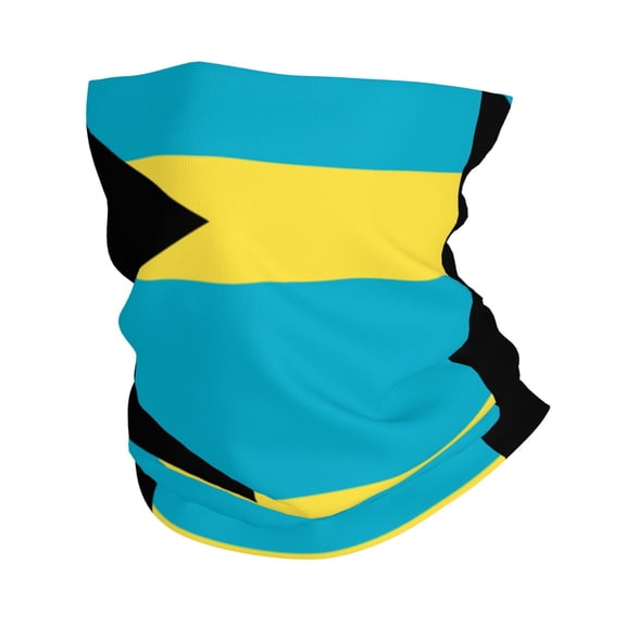 Neck Gaiter Face Mask Men Women Bahamas Flag Seamless Bandana Face Cover Scarf Mask Balaclava Headband