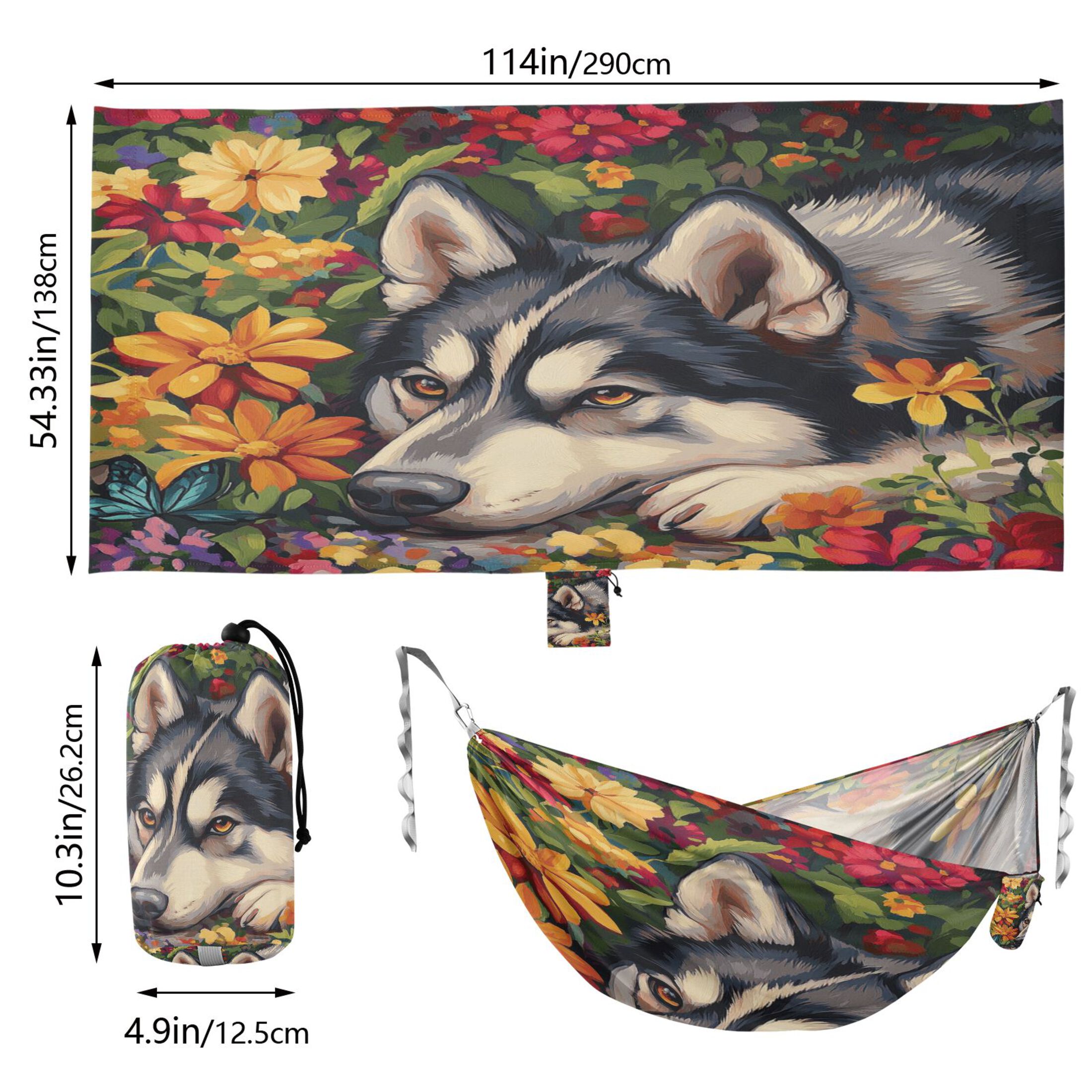 Hammock Camping Hammock Nylon Portable Hammock Travel Camping Hammock Husky Flowers