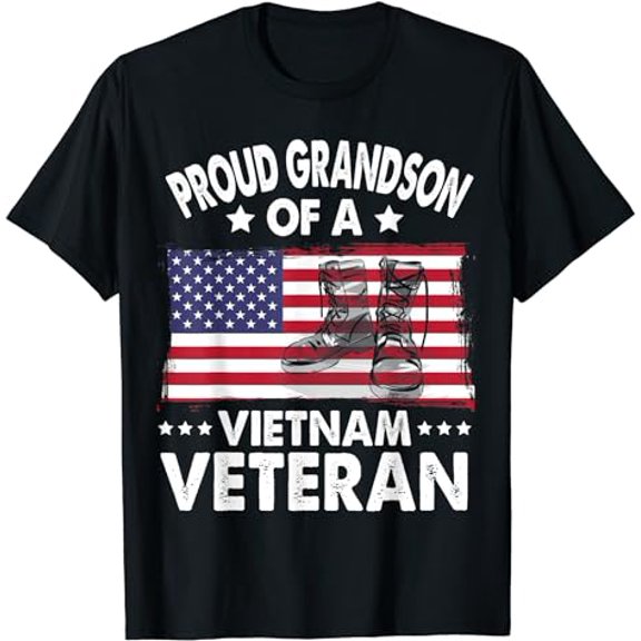 Proud Grandson Of A Vietnam Veteran Grandpa Grandma Shirt