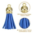 thumbnail image 3 of Uxcell 20Pack 1.5" Leather Tassels Keychain Charm with Gold Cap for DIY, Navy Blue, 3 of 6