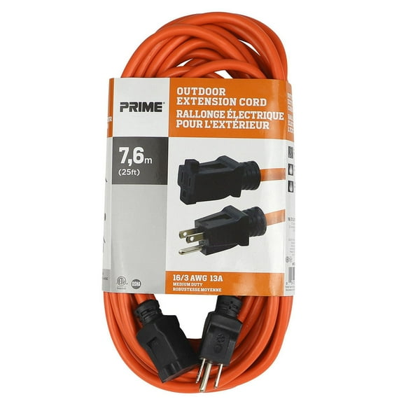 7,6m (25ft) 16/3 AWG 13A Rallonge Électrique Pour Extérierur 7,6m 16/3 Rallonge Électrique