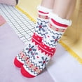 thumbnail image 4 of Nmnitkp Fuzzy Socks Slipper Socks for Women Christmas Socks Comfy Warm Winter Grippy Socks Watermelon Red,Free Size, 4 of 6