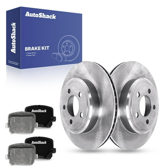 AutoShack 12.59" (319.8 mm) Rear Vented Brake Rotors   Ceramic Brake Pads | Replacement for 2014 Dodge Charger | 6-PC Brake Kit