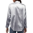 thumbnail image 2 of Innerwin Tops Lapel Neck Women Shirts Work Button Down Single Breasted Blouse Gray M, 2 of 7