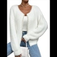 thumbnail image 3 of Suéter Elegante Tipo Cárdigan para Mujer, de Color Liso, con Cuello en V, Tejido con Cuentas y Abrigo Superior. XL, 3 of 10