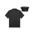 thumbnail image 4 of CHICTRY Womens Short Sleeve Chef Kitchen Work Uniform Chef Coat Cook Jacket Canteen Cake Shop Shirt Black 4XL, 4 of 7