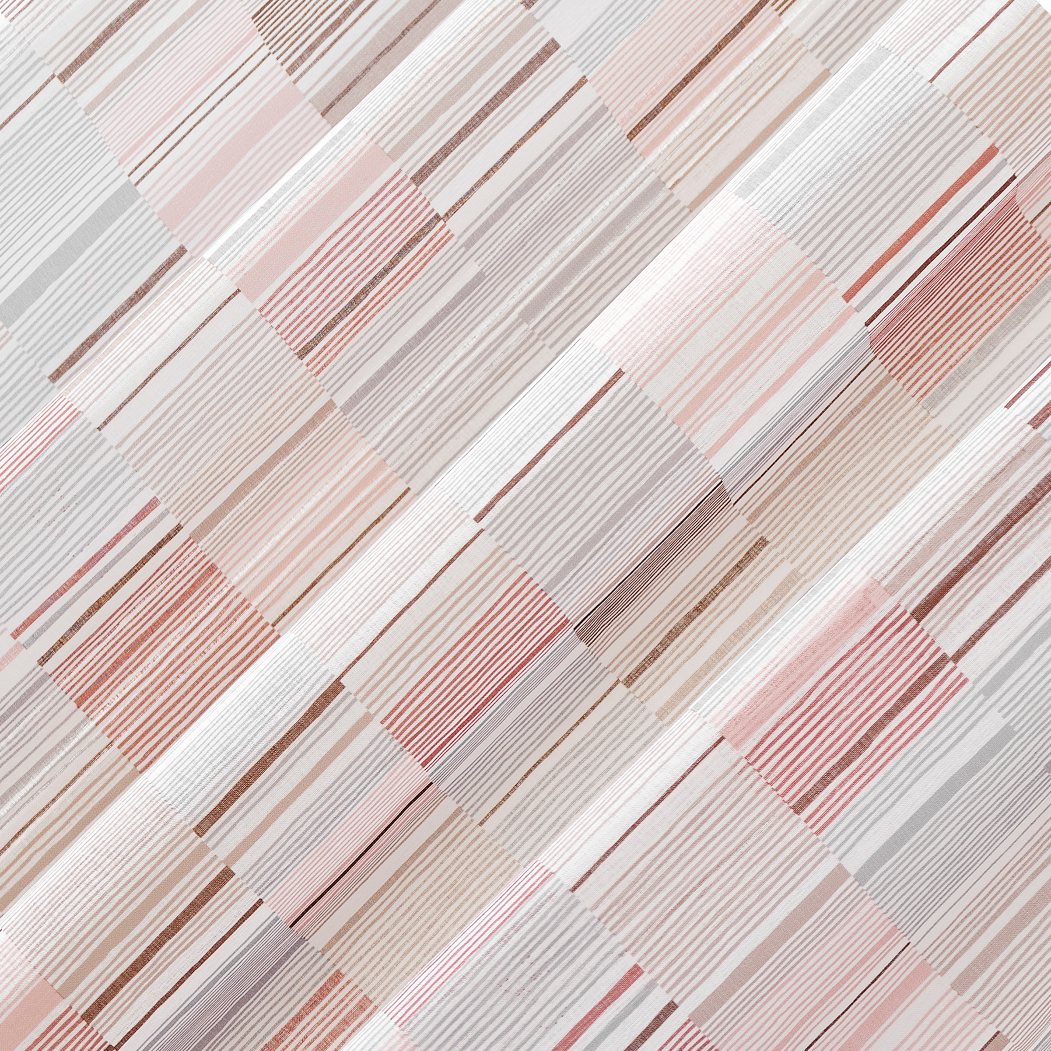 No. 918 Colby Offset Stripes Sheer Rod Pocket Curtain Panel, 56"x84", Multicolored