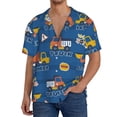 thumbnail image 3 of KLL Construction Vehicles Print Men's Shirt Short Sleeve Button Down Summer Cuba Beach Shirts- XX-Large, 3 of 7