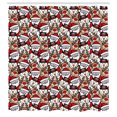 thumbnail image 3 of Ambesonne Christmas Shower Curtain, Snowman Reindeer, 69"Wx84"L, Pale Brown White and Red, 3 of 3