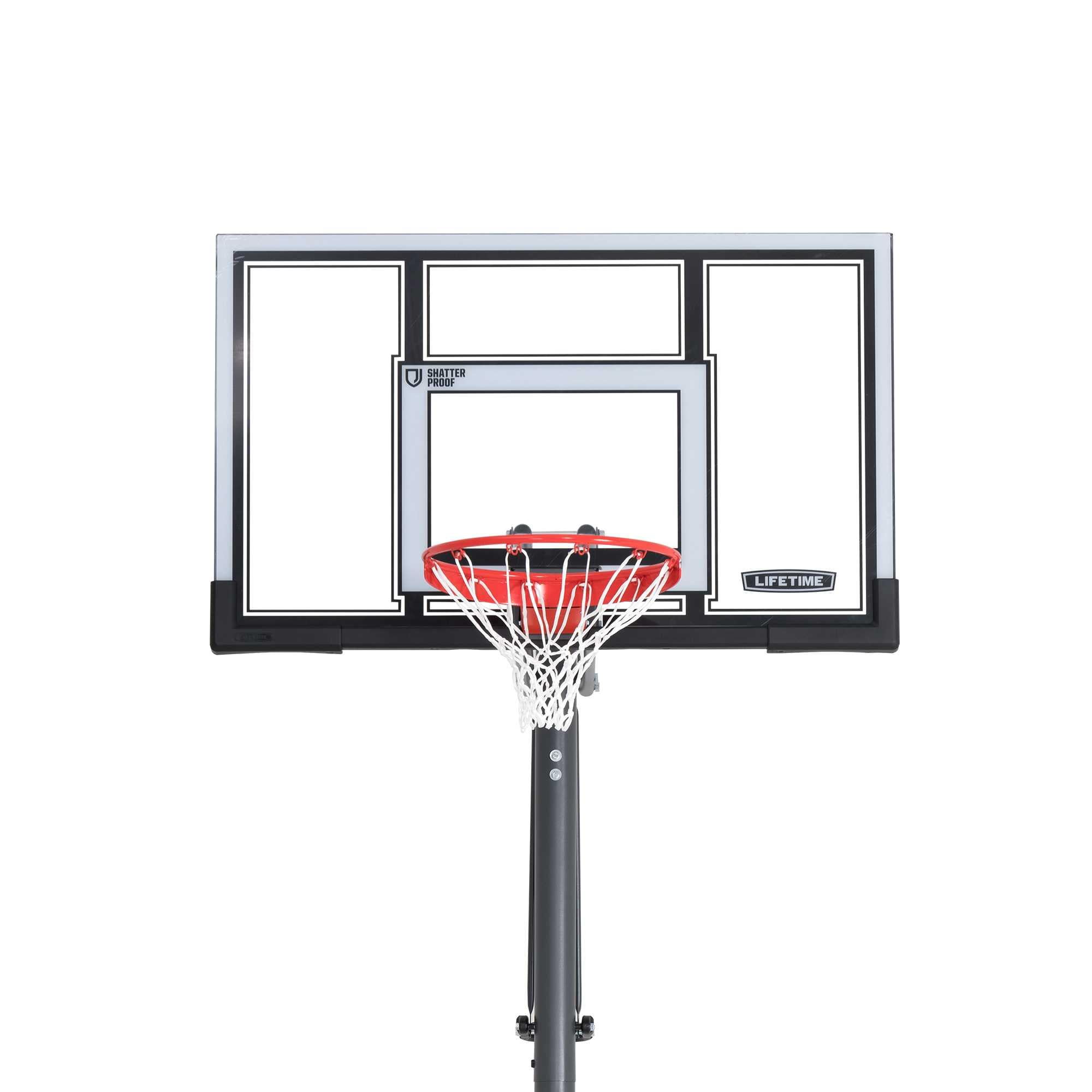 Lifetime 7.5ft. – 10ft. Adjustable Height 54” Shatterproof Outdoor Portable Basketball System (90962)