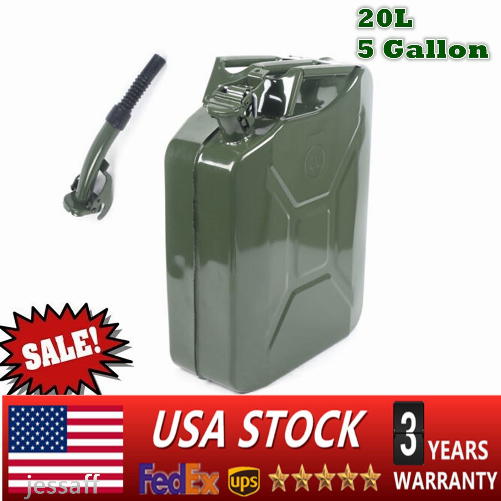 5 Gallon 20L NATO Style Steel Jerry Can Oil Gasoline Gas Steel Tank with Spout