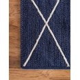 thumbnail image 3 of DecorAvenue Hand Woven Braided Farmhouse Jute Area Rug Navy Blue Color 2'6" ft x 6 ft, 3 of 6