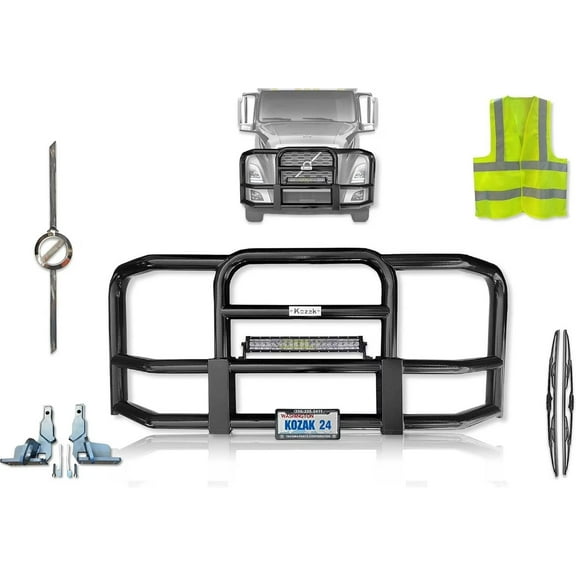 KOZAK Compatible with  VNL 2018  Front Grille Deer Moose Brush Guard - Black