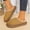 Brown, variant on Fnooota Womens Fuzzy Slippers, Fleece-Lined Slip on Warm Comfortable Winter Indoor Shoes Khaki Size 10-10.5