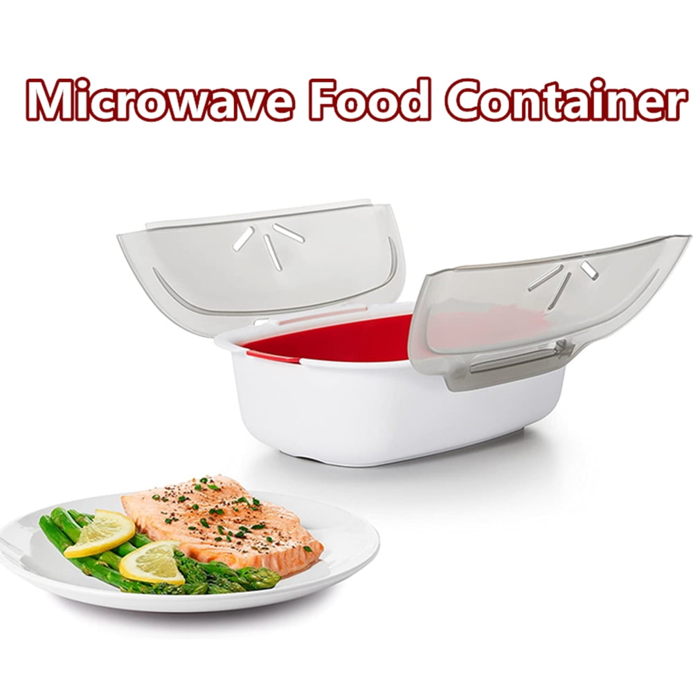 KITCHEN Microwavable Fish and Veggie Steamer, Steam Vent, Vegetable