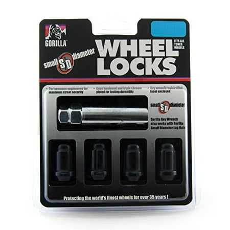 Gorilla Automotive 21631BC Black Chrome Small Diameter Wheel Locks (12mm x 1.50