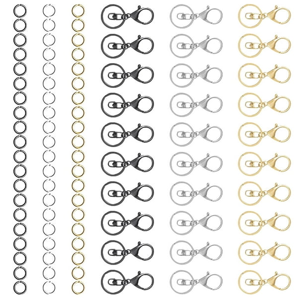 10pcs/Set Metal Keyring & Lobster Claw Clasp & Open Jump Rings & Hook & Key  Chain For Bag, Diy Crafts Key Chain Charms