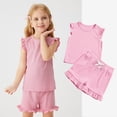 thumbnail image 2 of Ulitacool Girl Outfits Summer 2 Piece Set Sleeveless Top Elastic Waist Shorts For Beach School Party Yoga Elegant Clothing Red 6-12 Months, 2 of 9