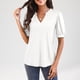 thumbnail image 3 of Tamaño Más Suelto Ajuste Camisetas para las Mujeres con Cuello en V de Manga Corta Suelta Camisa Superior, Poliéster, 3 of 3
